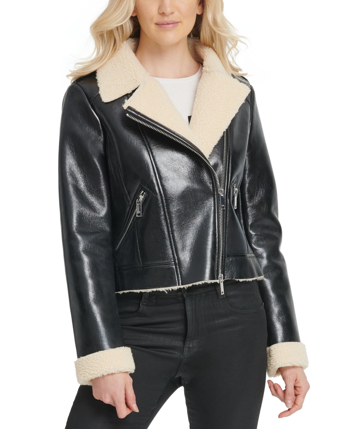 Dkny shearling clearance coat