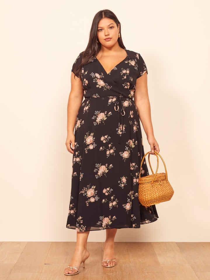 dark floral dress for fall