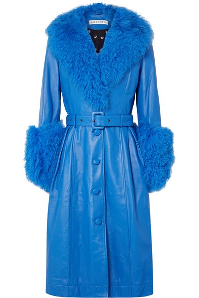 Saks potts 2024 blue fur coat