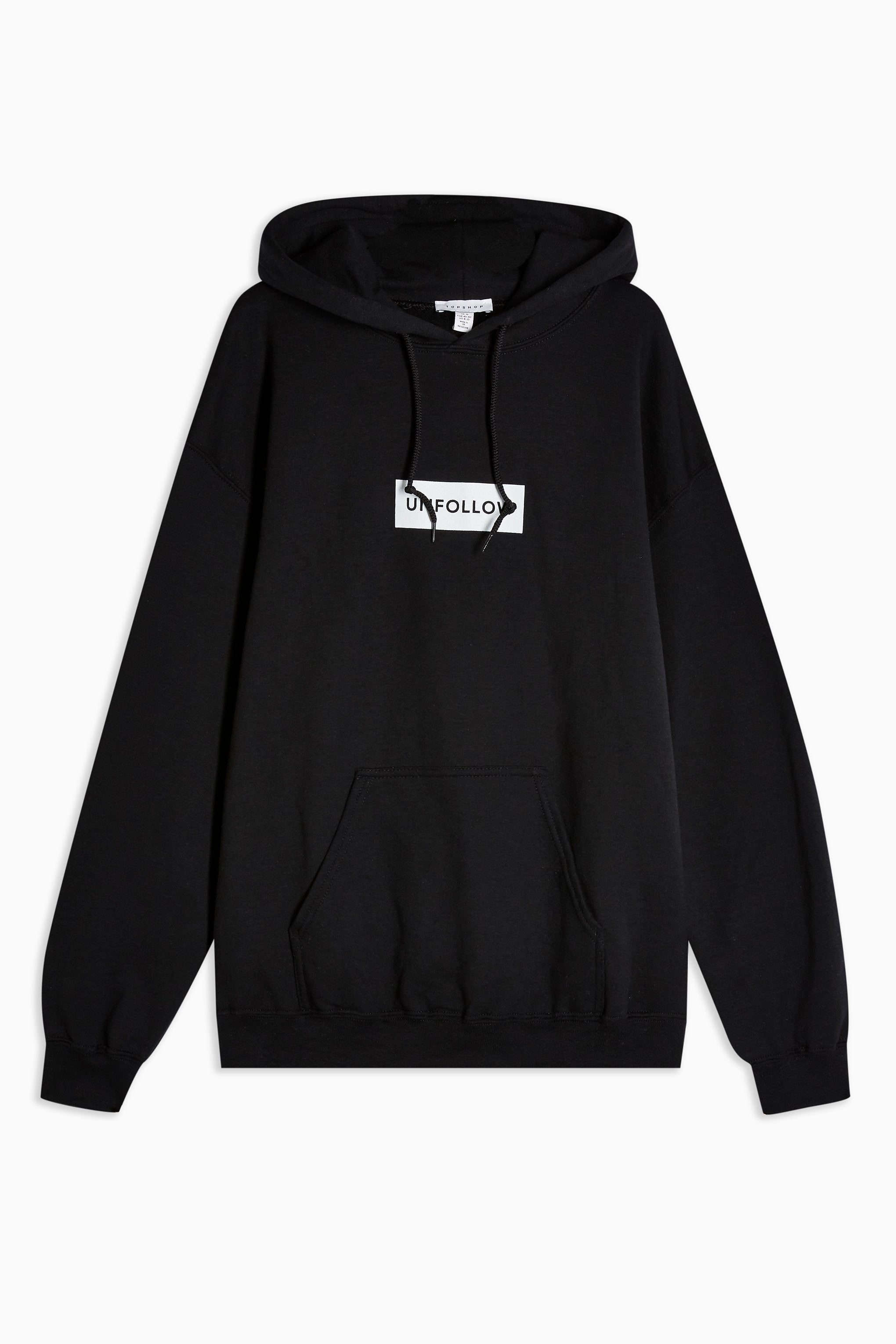 Black deals hoodie topshop