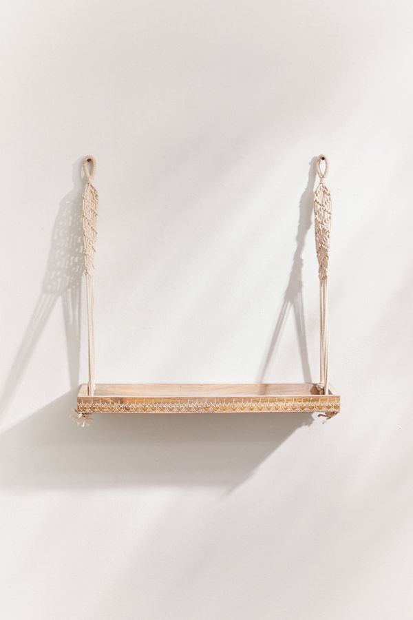 Urban Outfitters Esmeralda Macramé Hanging Shelf