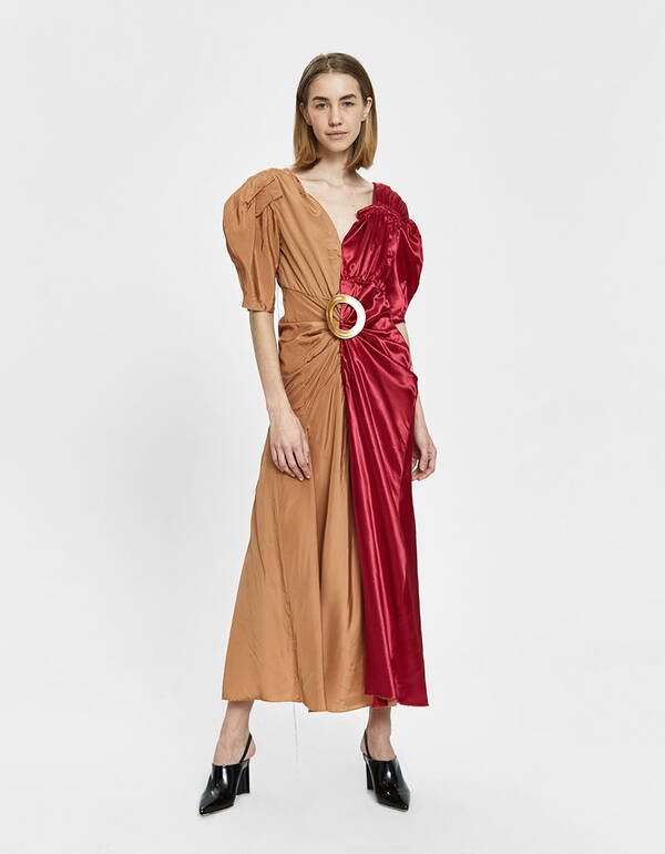 Marni + Two-Tone Satin Dress