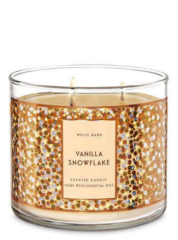 bath and body works vanilla snowflake candle