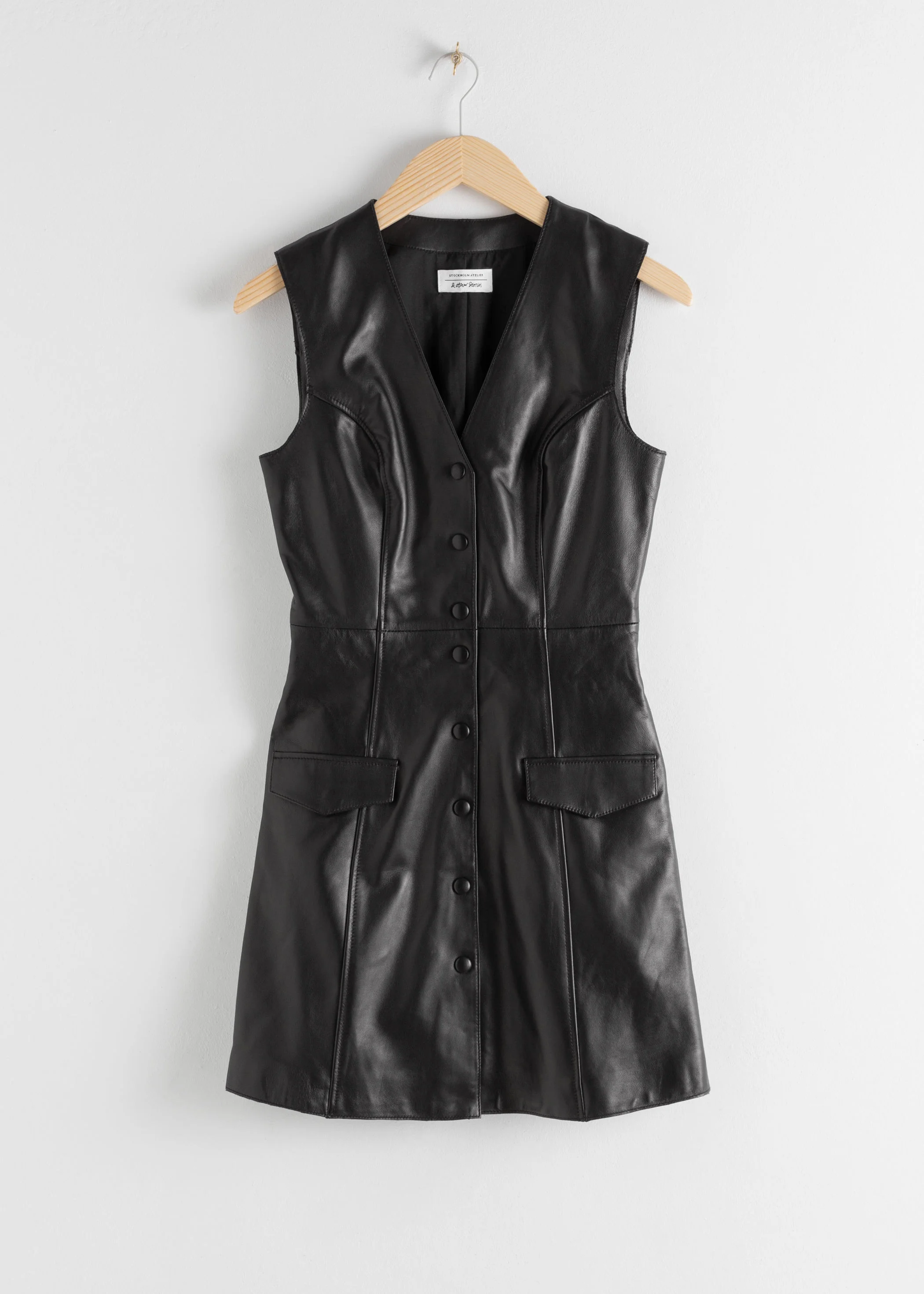 amp; Other Stories + Leather Sleeveless Mini Dress