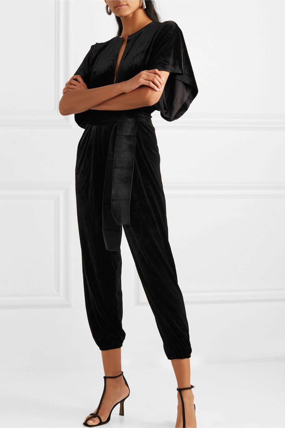 norma kamali velvet jumpsuit