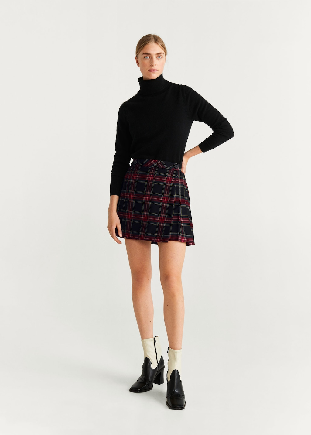 Mango + Pleated Hem Miniskirt