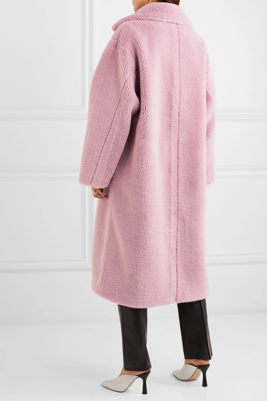 maria cocoon oversized faux shearling coat