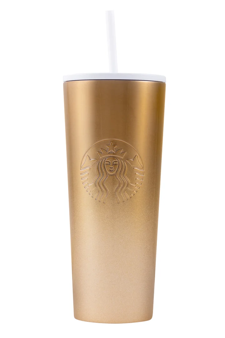 Starbucks 2019 Holiday Season GLITTER GRADIENT GOLD COLD CUP (24 OZ)