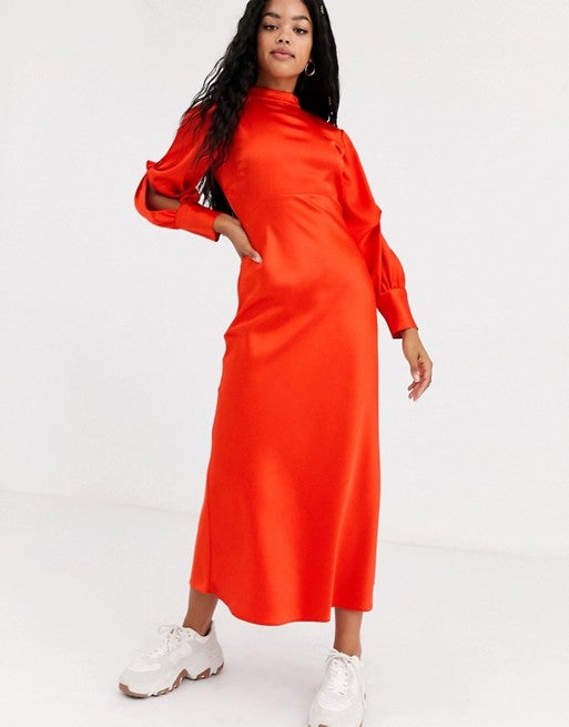 ASOS DESIGN + Satin Bias Maxi Dress