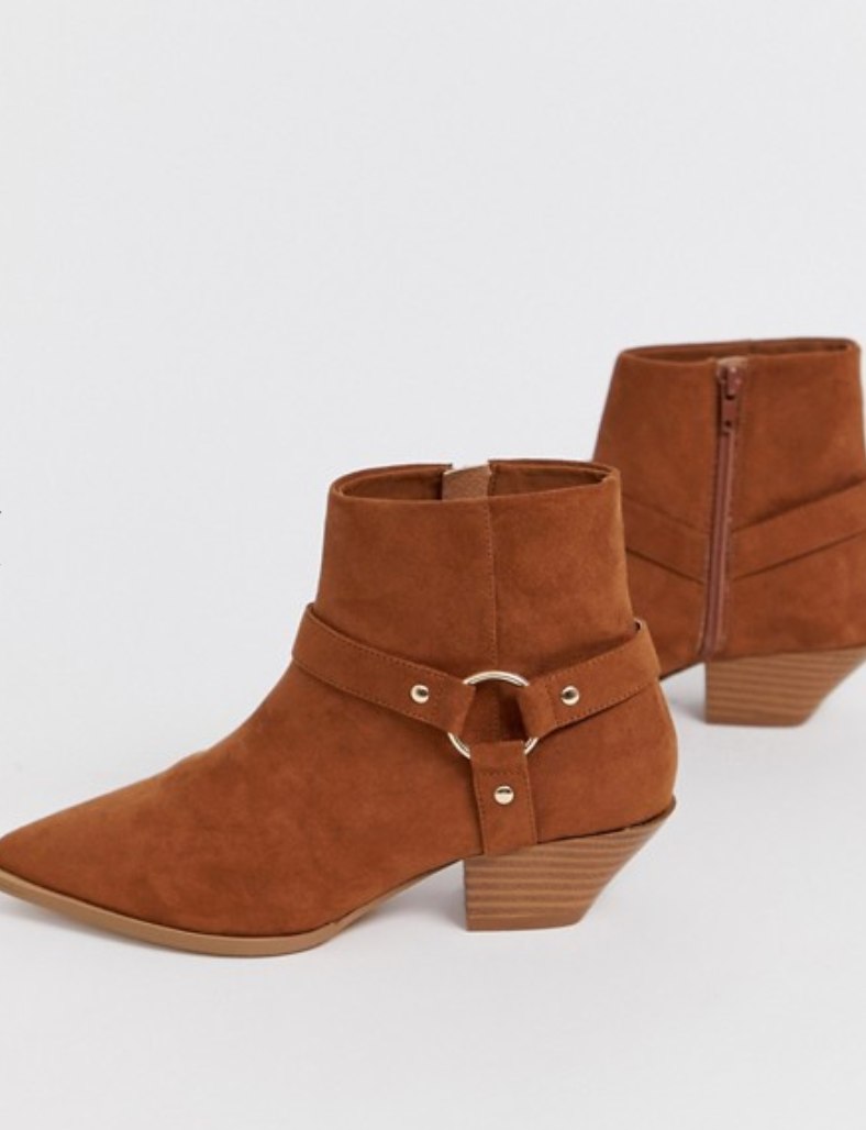 ASOS DESIGN + Wide Fit Aidan Harness Western Boots