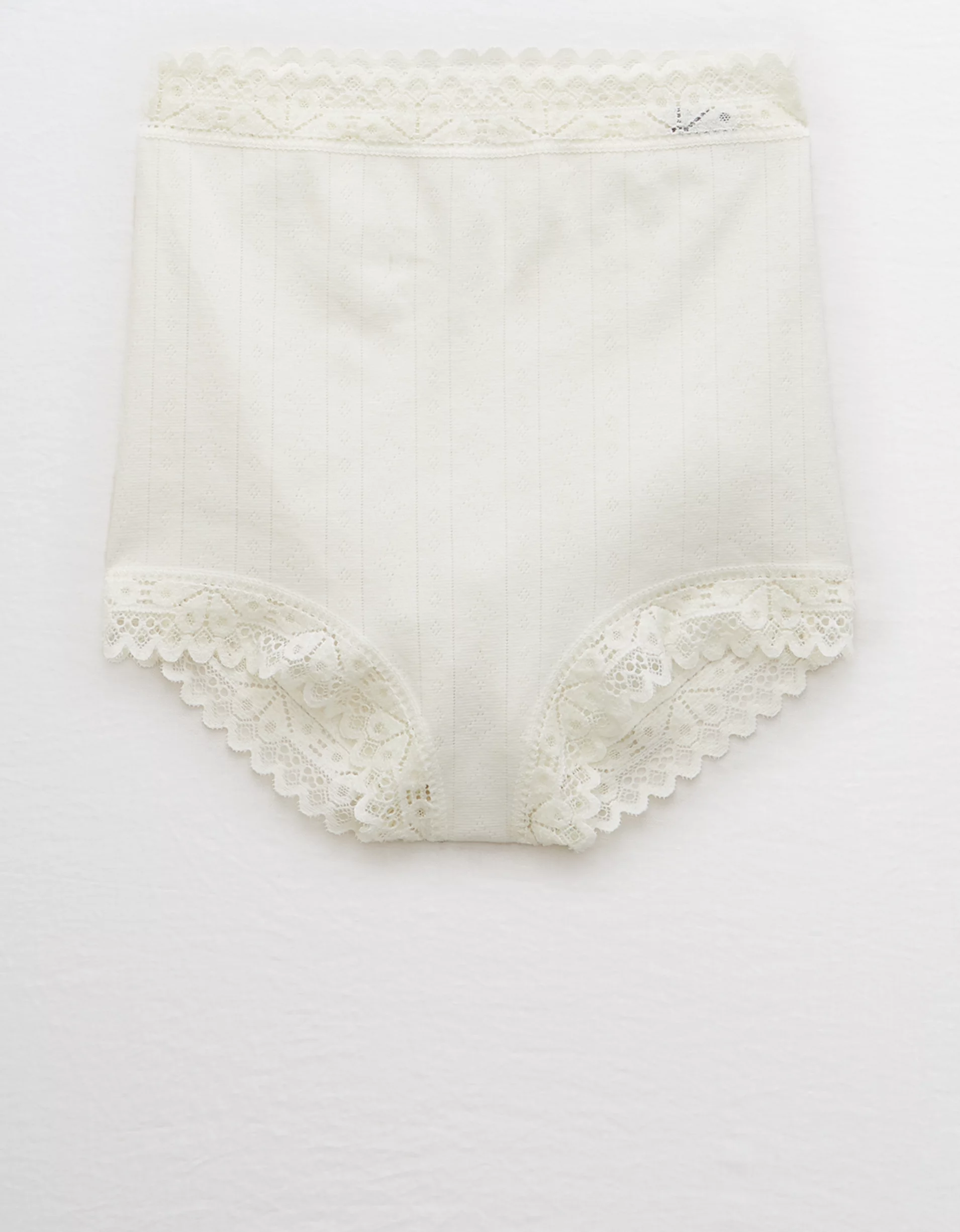 Aerie Pointelle Cotton Lace Boyshort Underwear