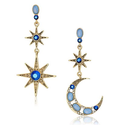 betsey johnson moon earrings