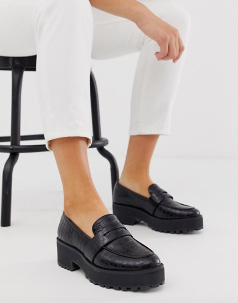 Monki + Faux Leather Loafers