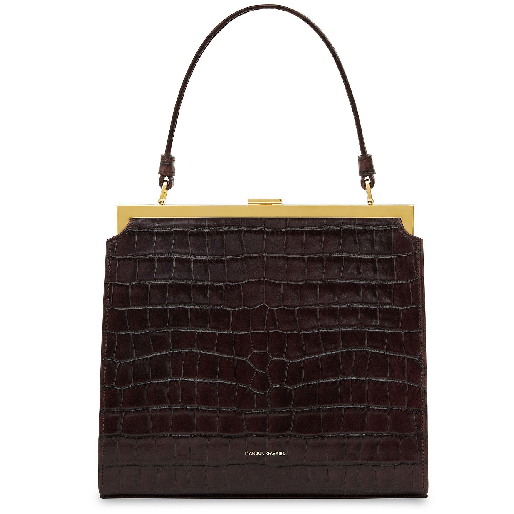 Mansur Gavriel Large Croc Embossed Leather Tote In Agretti