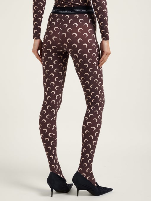 Marine Serre + Crescent moon-print leggings