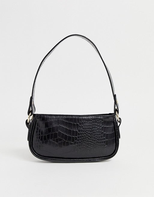 Asos design croc effect 90s hot sale shoulder bag