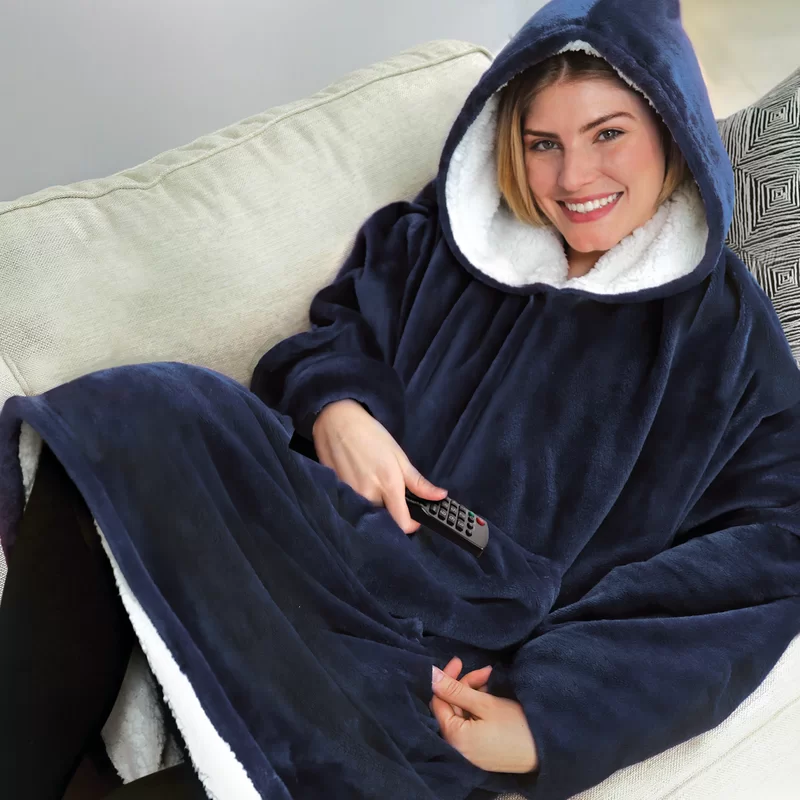 Huggle + Hoodie Fleece Throw