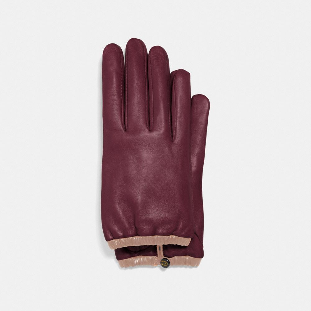 sculpted signature leather tech gloves