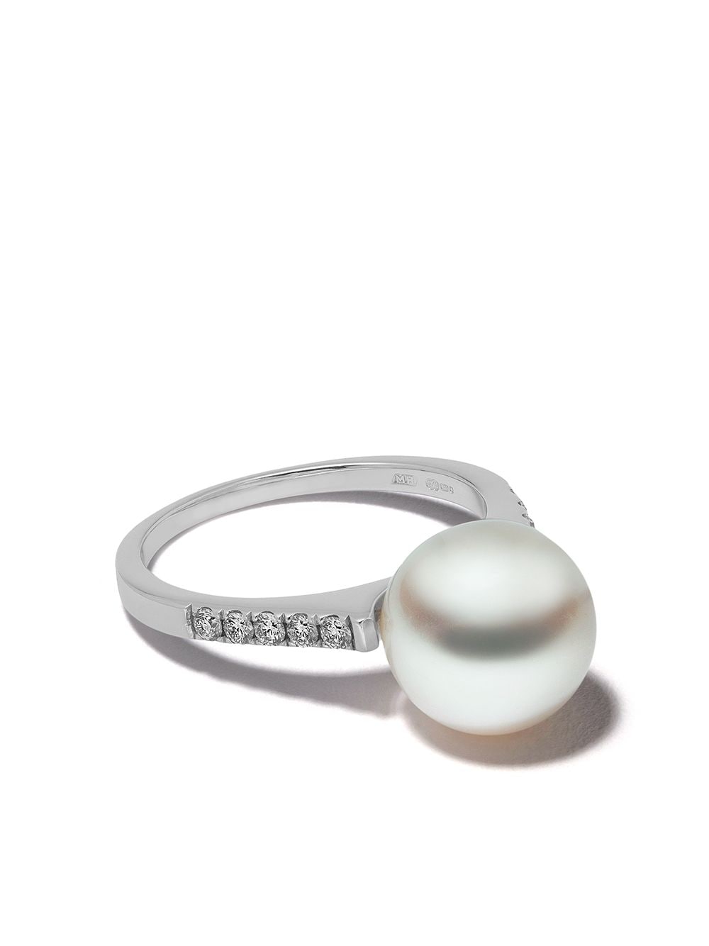 Yoko London + 18kt White Gold Classic Freshwater Pearl And Diamond Ring