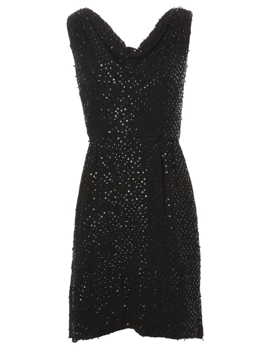 BEYOND RETRO + 1960s Black Sequined Dress
