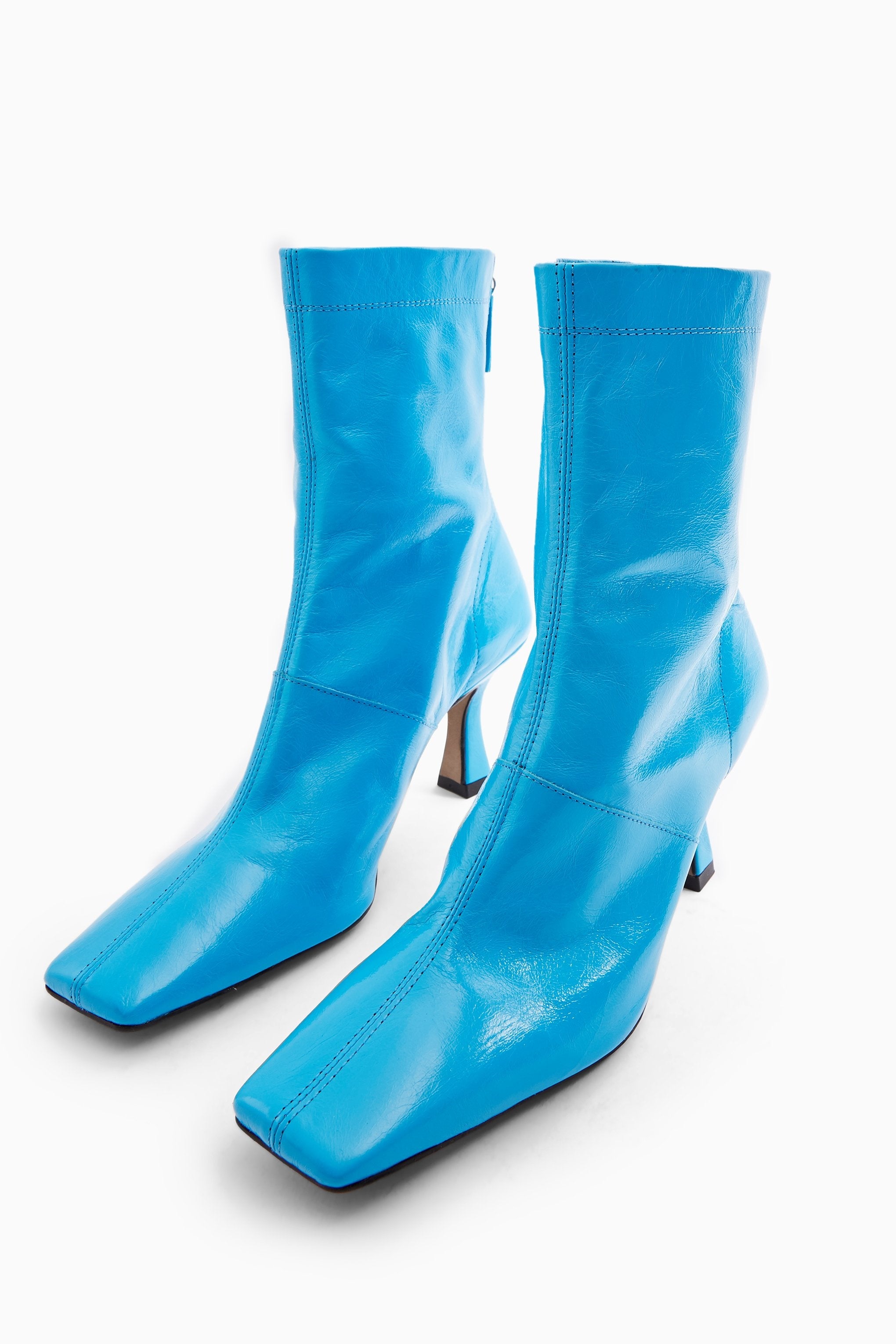 Topshop + MAEVA Blue Flared Boots