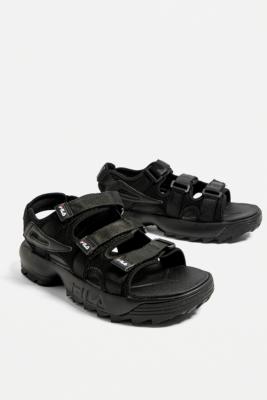 fila disruptor black sandals