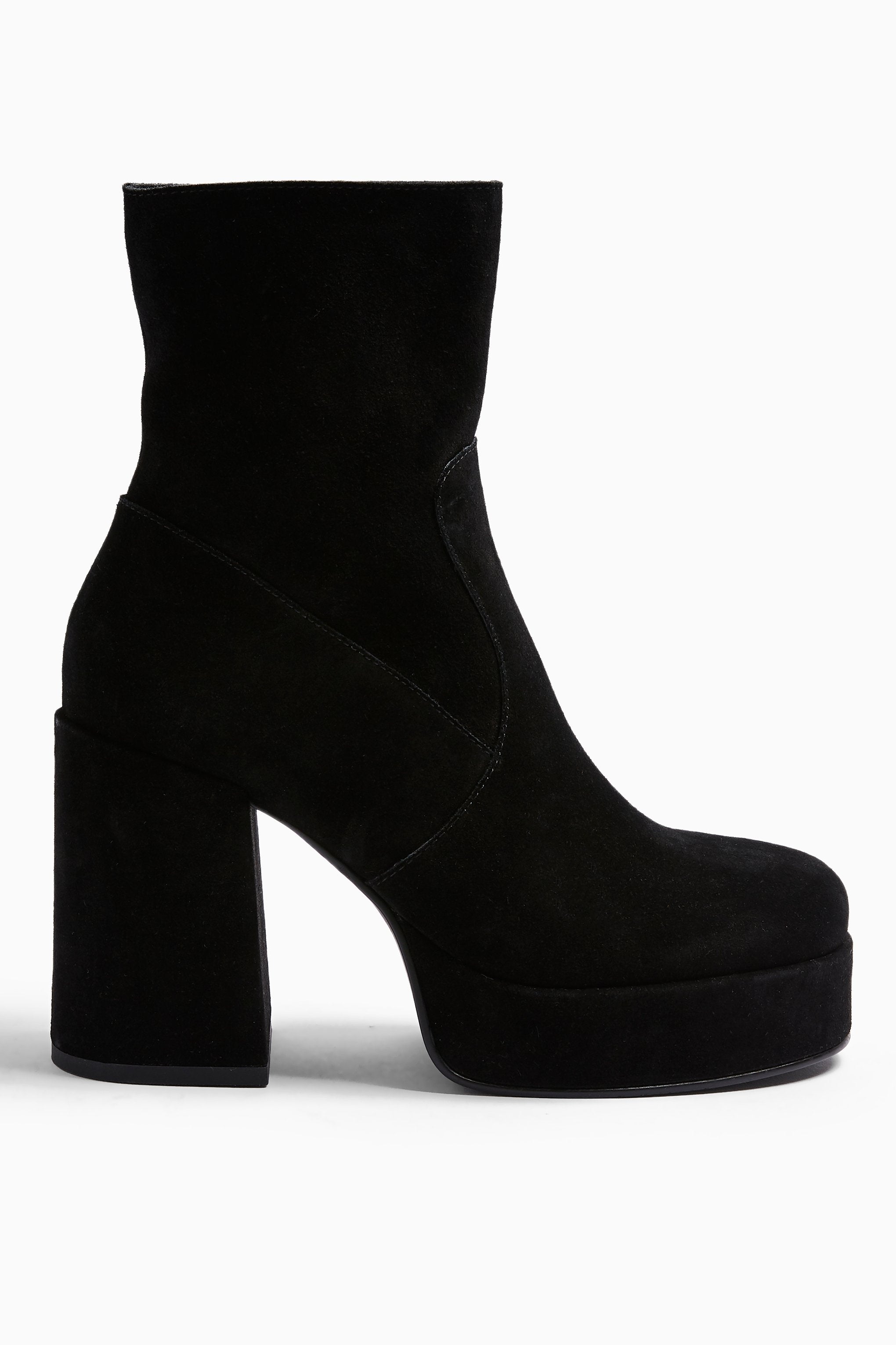 black leather boots platform