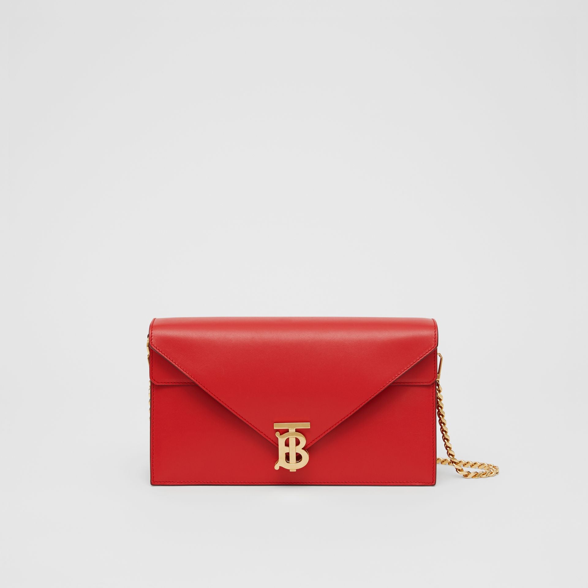 Burberry + Small Leather TB Envelope Clutch