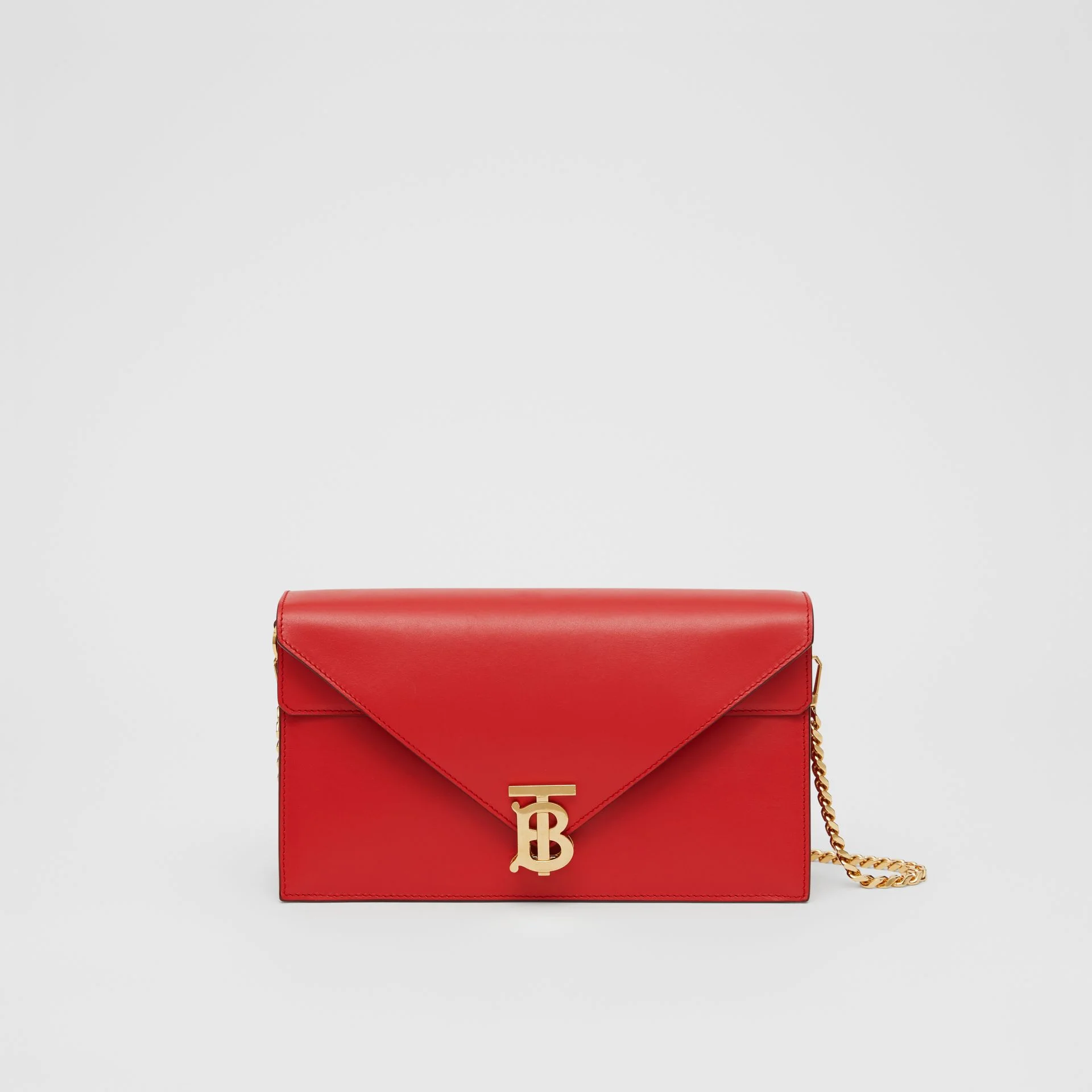 Burberry + Small Leather TB Envelope Clutch