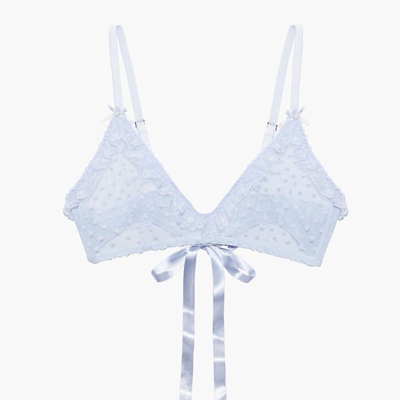 Flocked Logo Bralette in Blue, Rihanna Is the New Santa, OK? Savage x  Fenty's Festive Lingerie Collection Is H-O-T