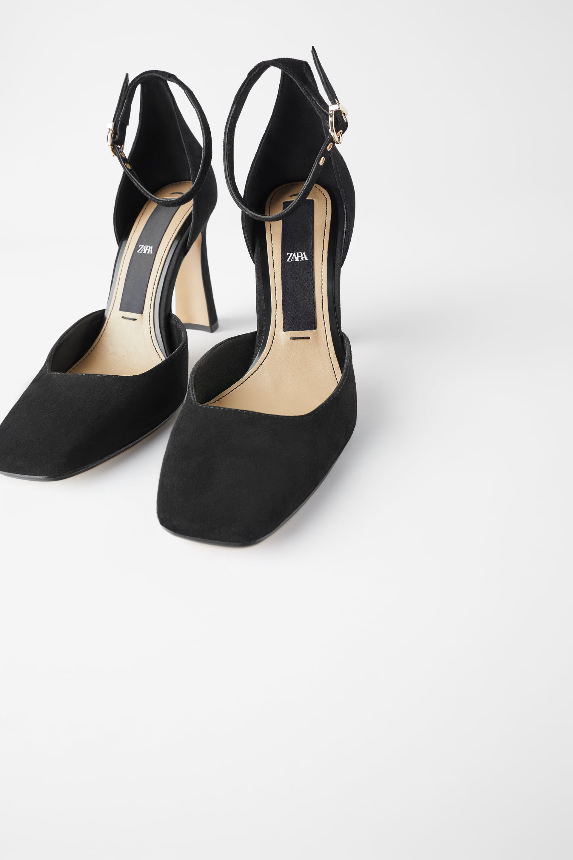 Zara Black Ankle Strap Heels