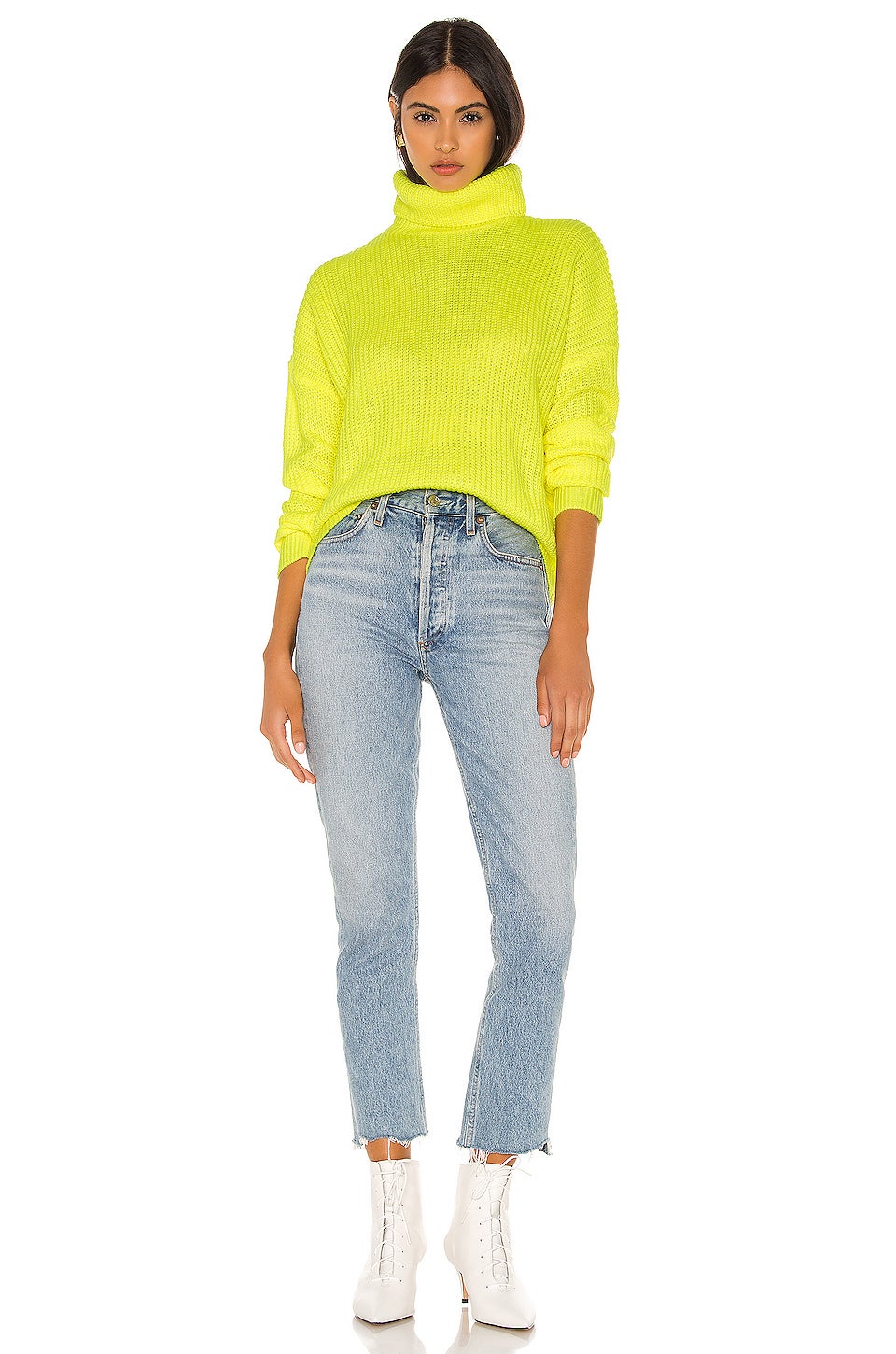 Neon yellow turtleneck sweater best sale