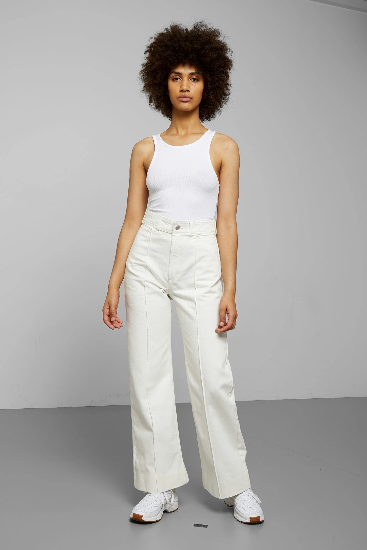 Weekday + Cosmo White Denim Trousers