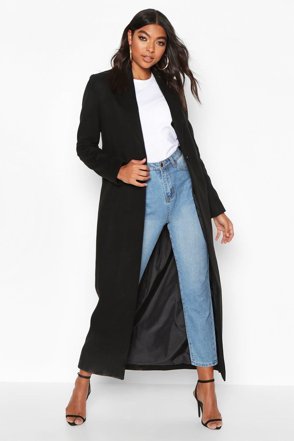 Boohoo + Tall Full Length Wool Look Coat