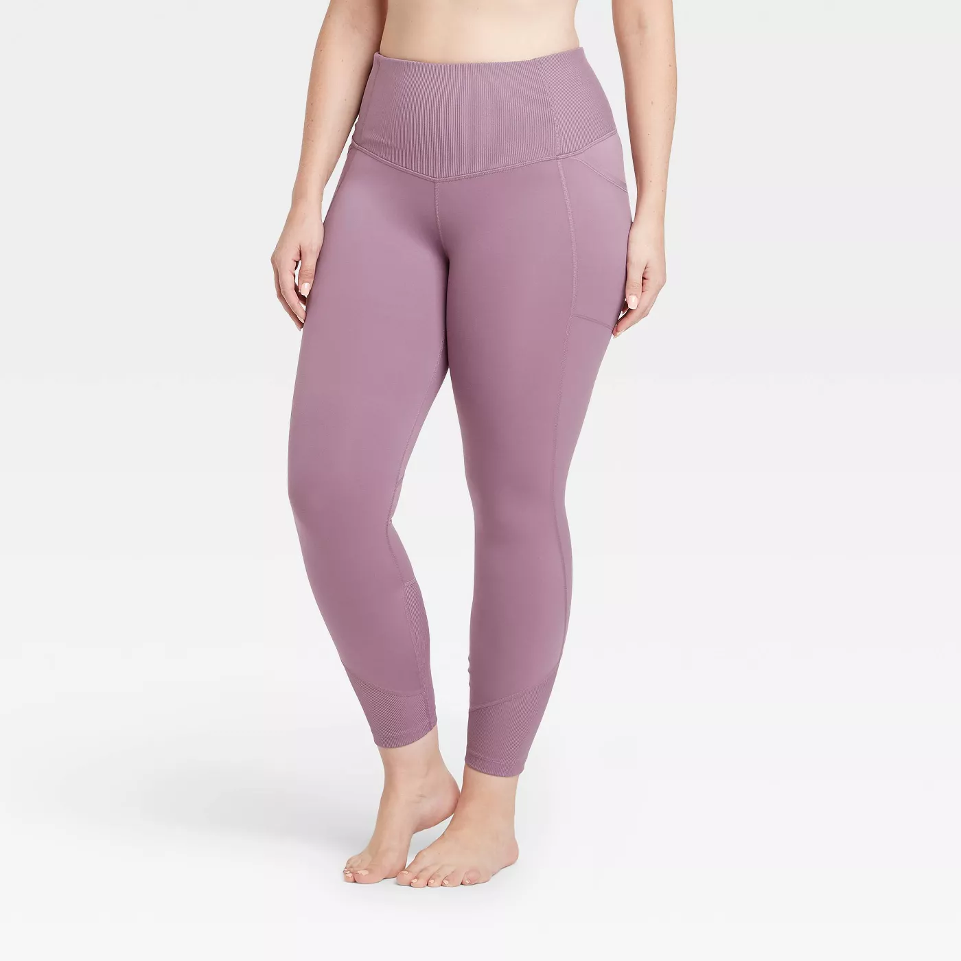 CRZ YOGA Women's Seamless Workout Leggings 25 Inches - Ribbed High