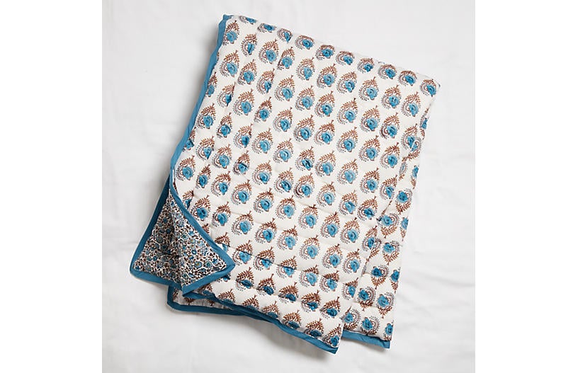 Roberta Roller Rabbit + Ketaki Baby Quilt, Sky