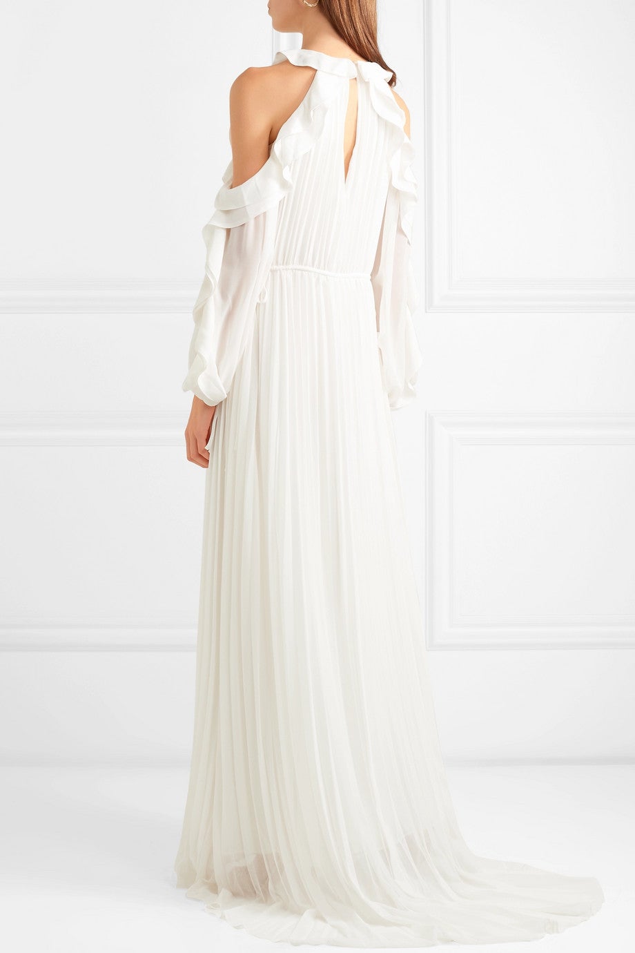 Pleated on sale chiffon gown