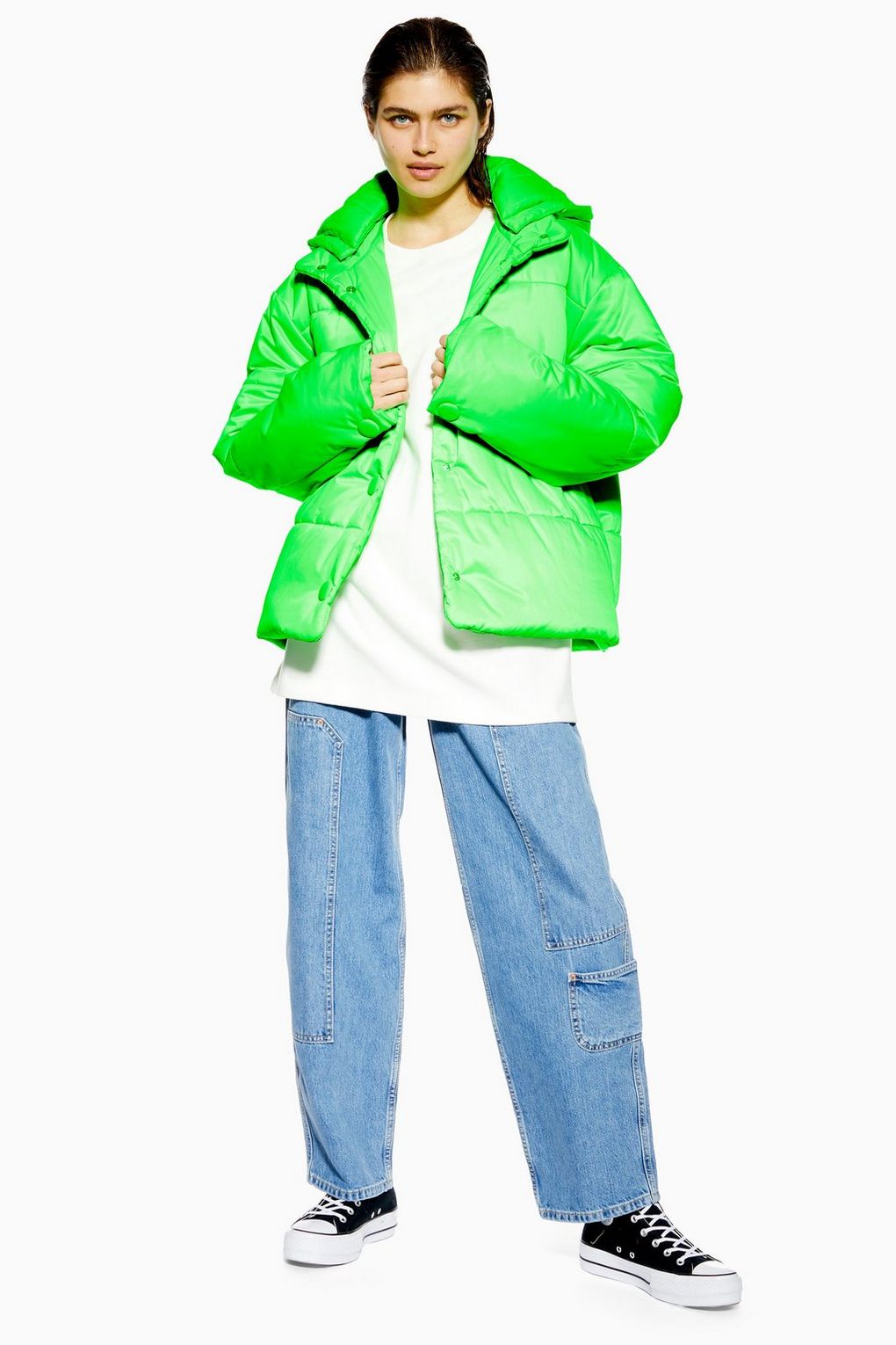 Green puffer outlet jacket topshop