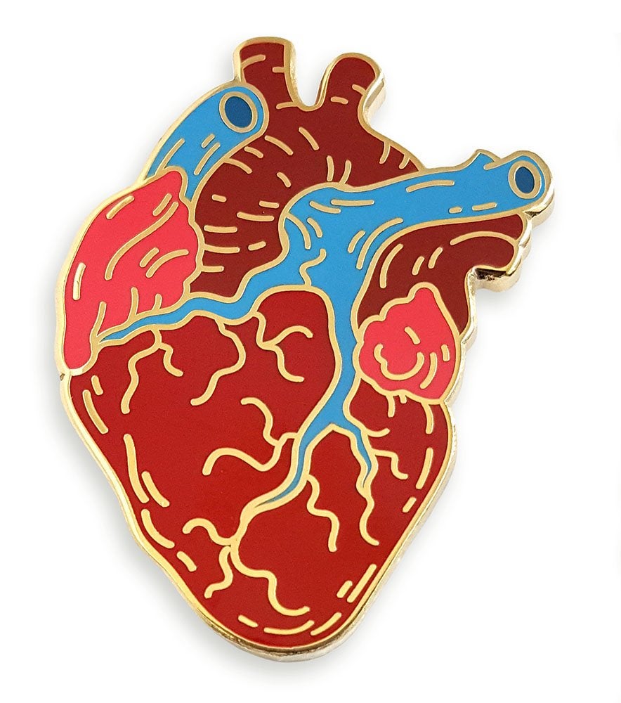 Pinsanity Anatomical Heart Enamel Lapel Pin 8701