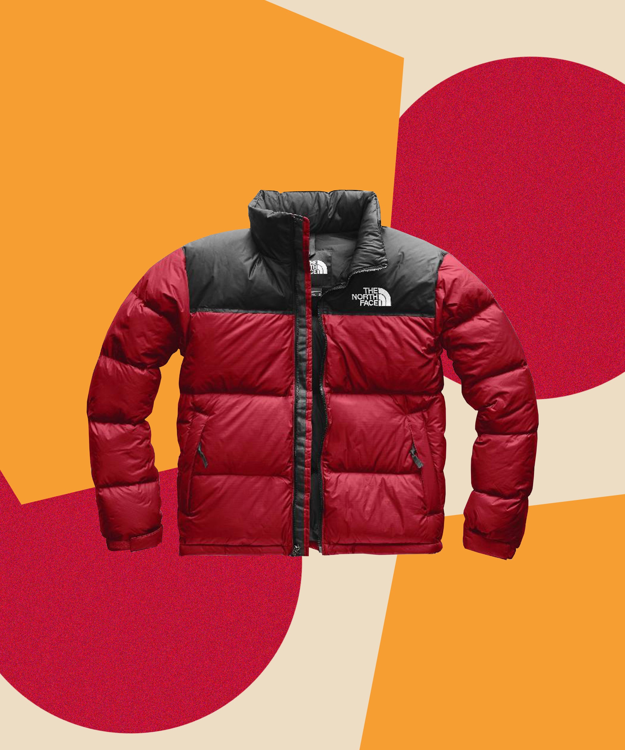 north face two tone puffer jacket