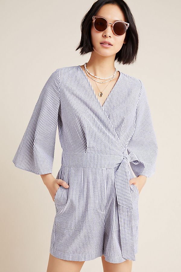 anthropologie blue romper