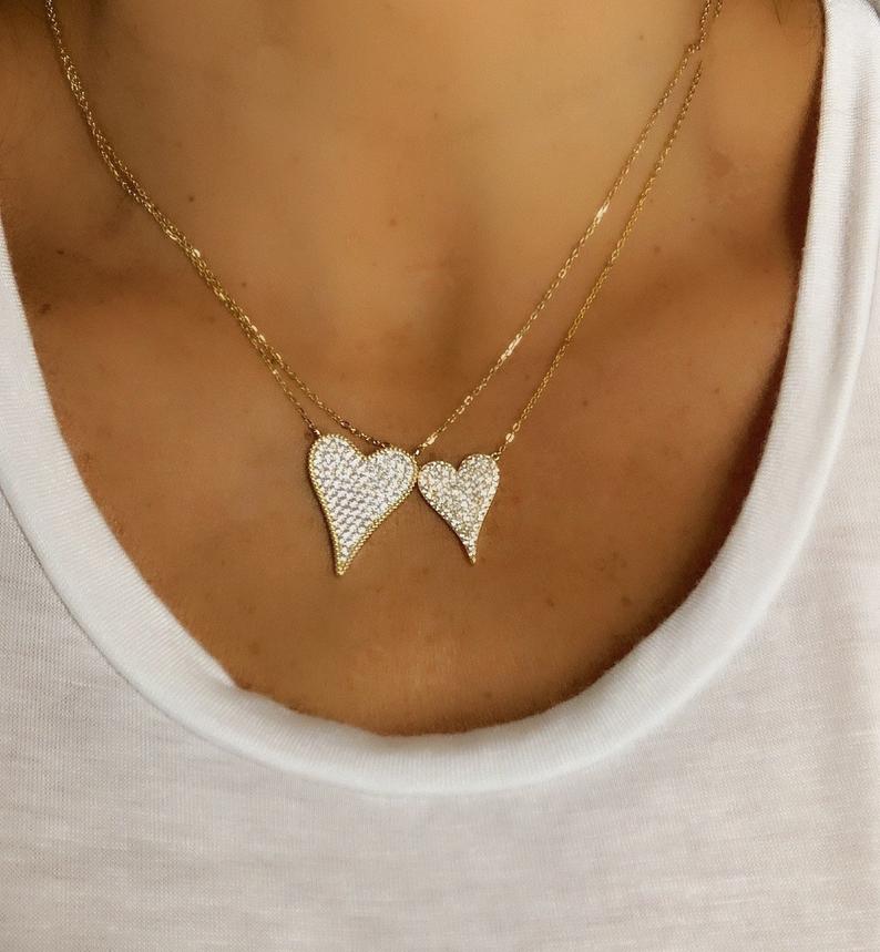 elongated heart pendant