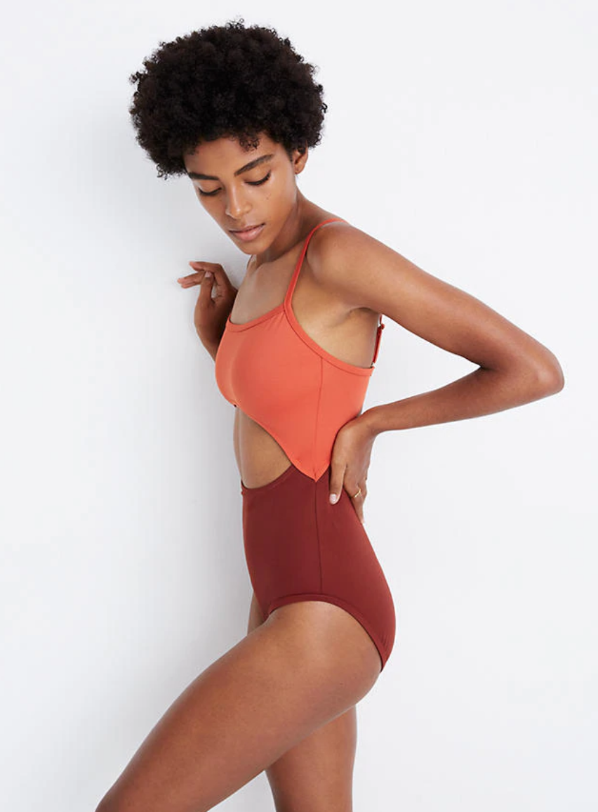 aerie colorblock one piece swimsuit