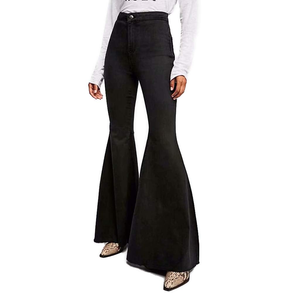 black high waisted bell bottom jeans