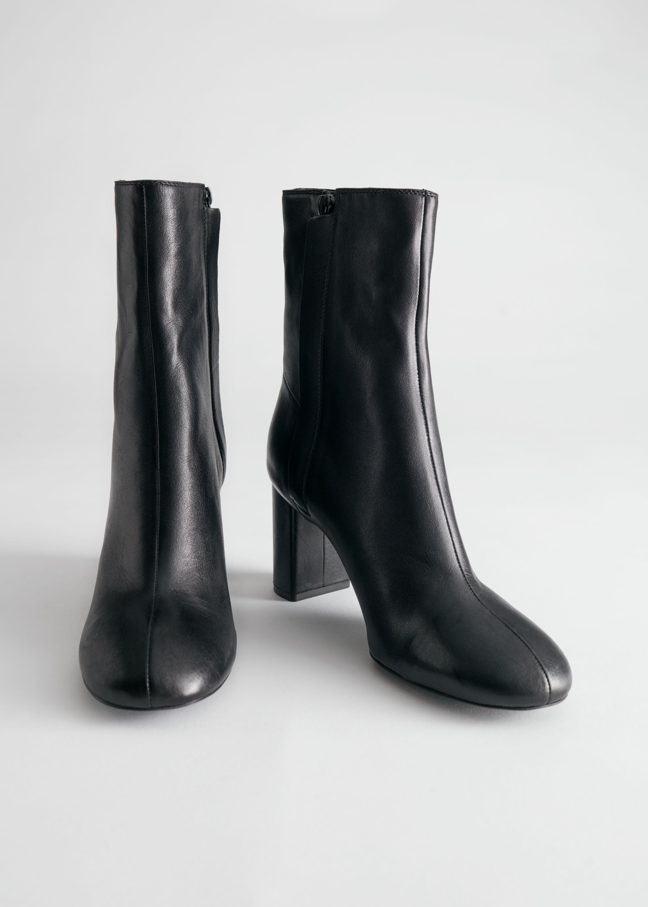 leather block heel boots