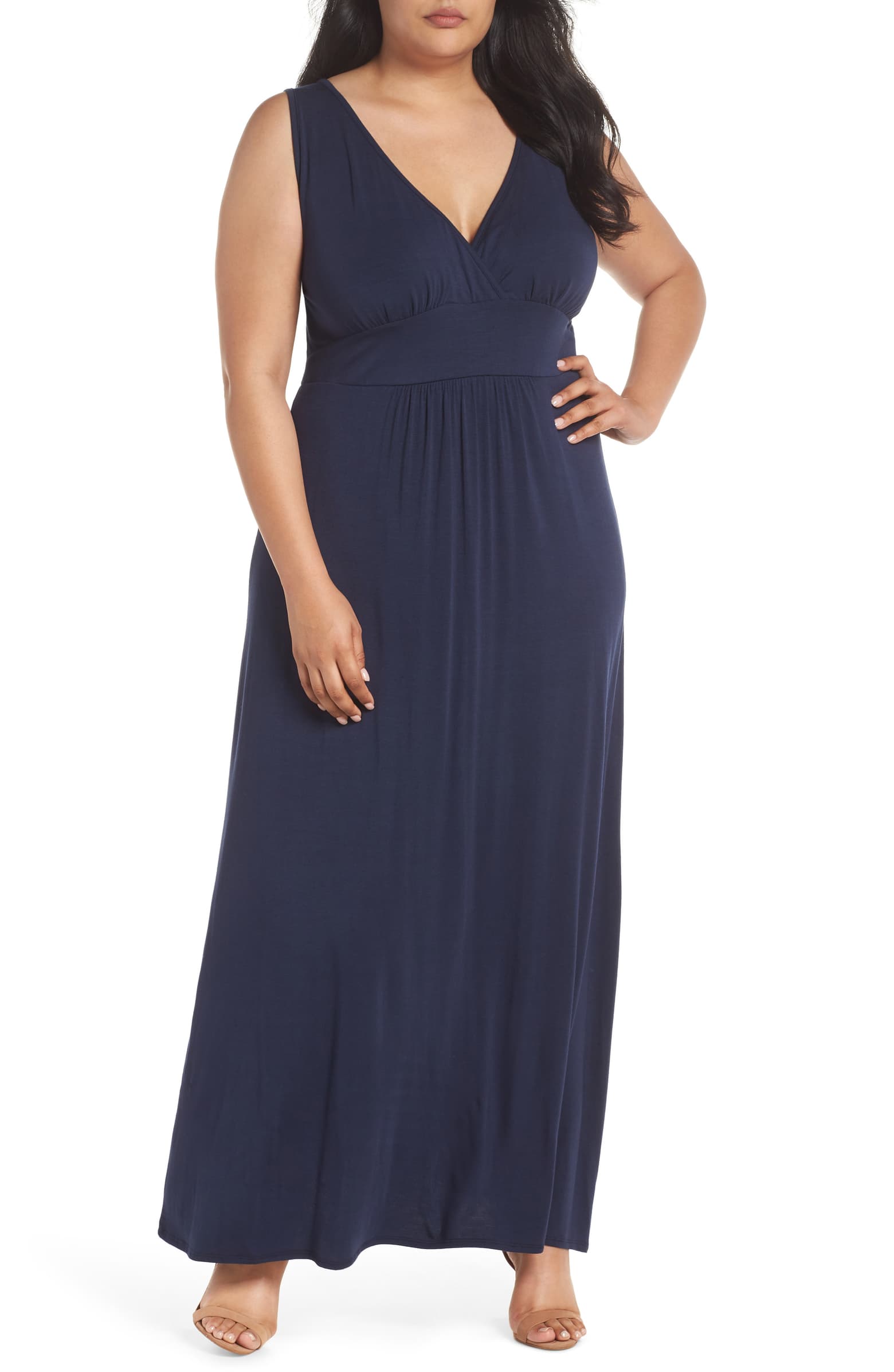 LOVEAPPELLA + Loveappella Surplice Maxi Dress