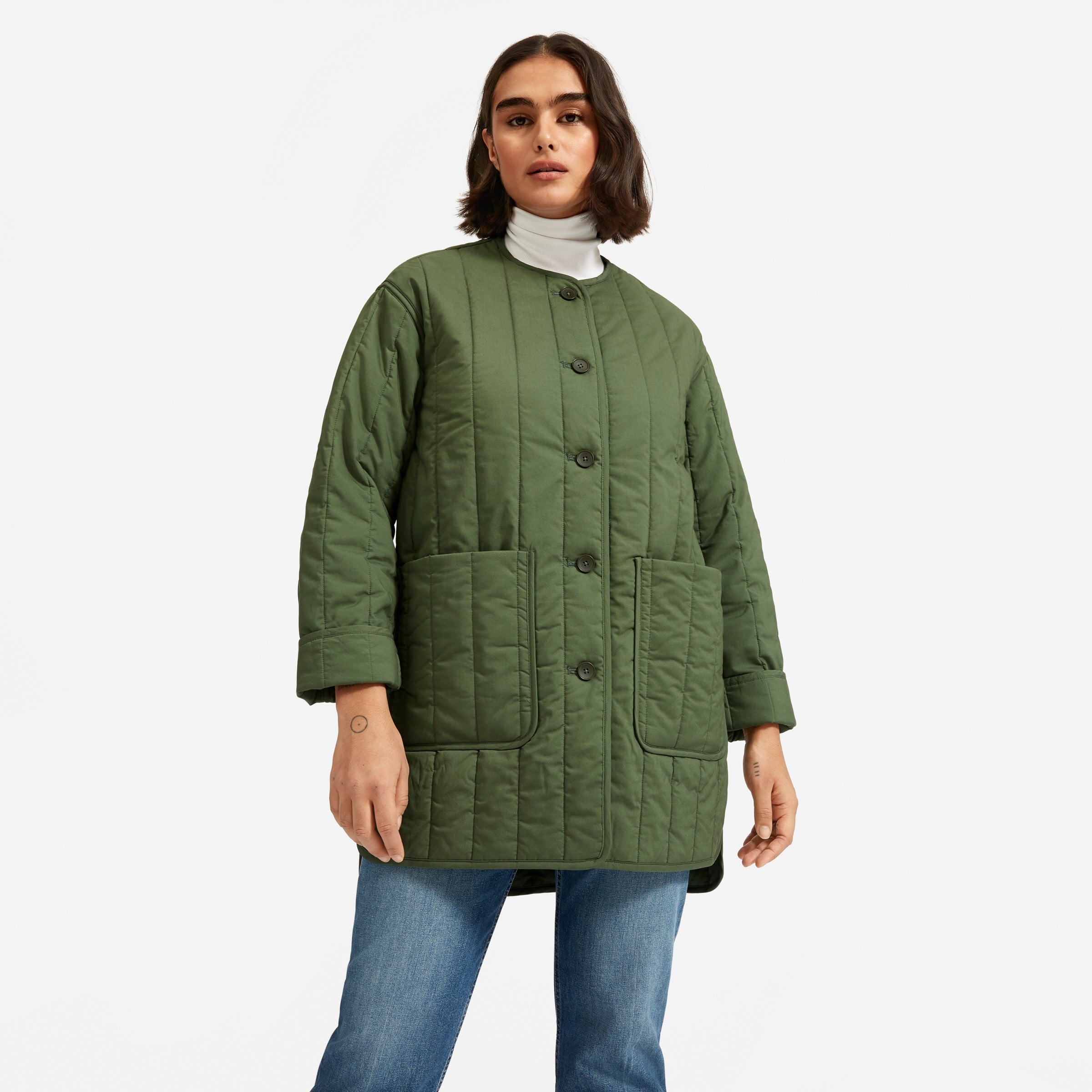 Buy Sage Green Warm Cotton Corduroy Quilted Puffer Jacket Online at  SeamsFriendly