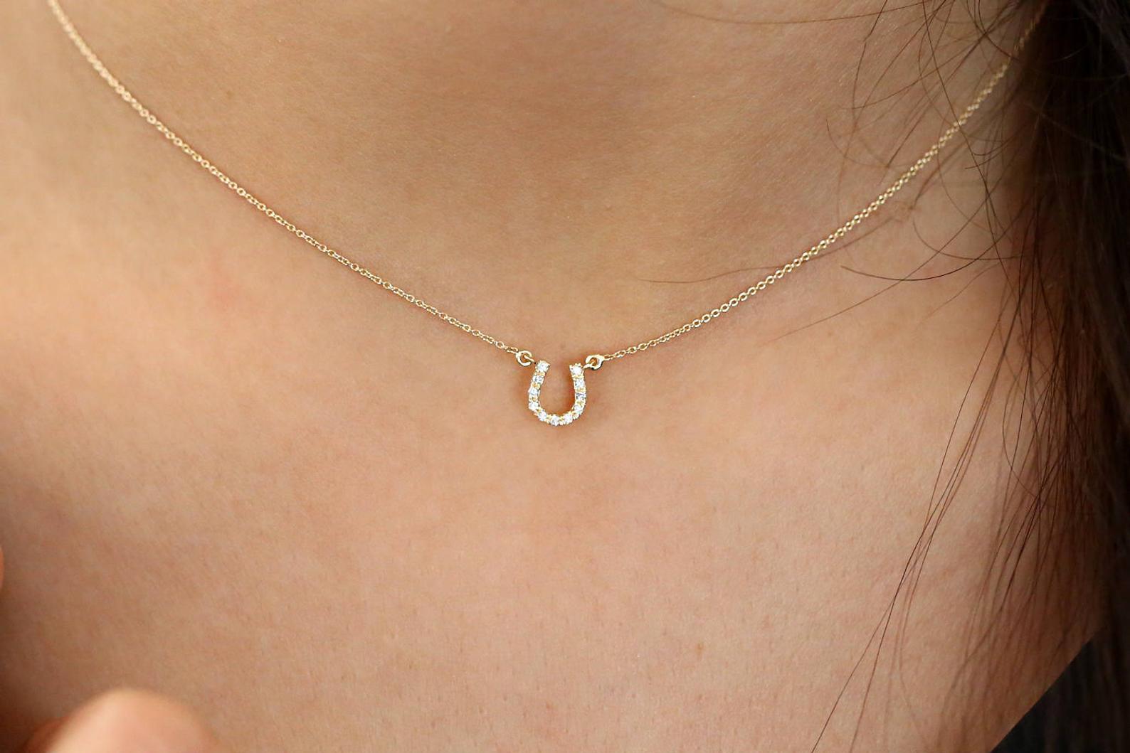 Diamond 2025 horseshoe necklace