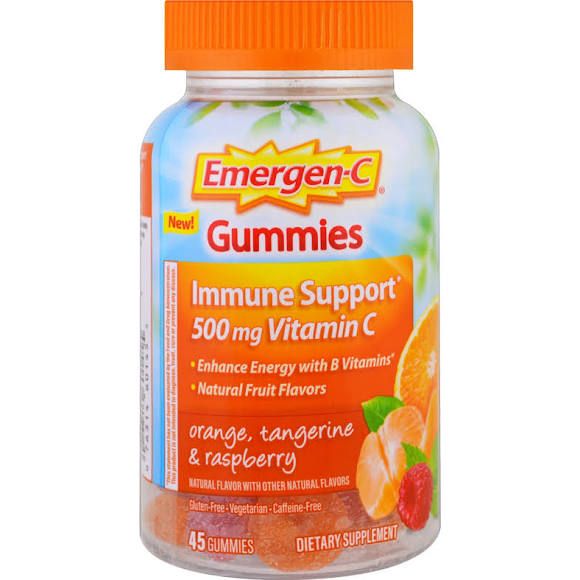 Emergen-C + Gummies, 500 mg Vitamin C/Serving (Orange, Tangerine ...