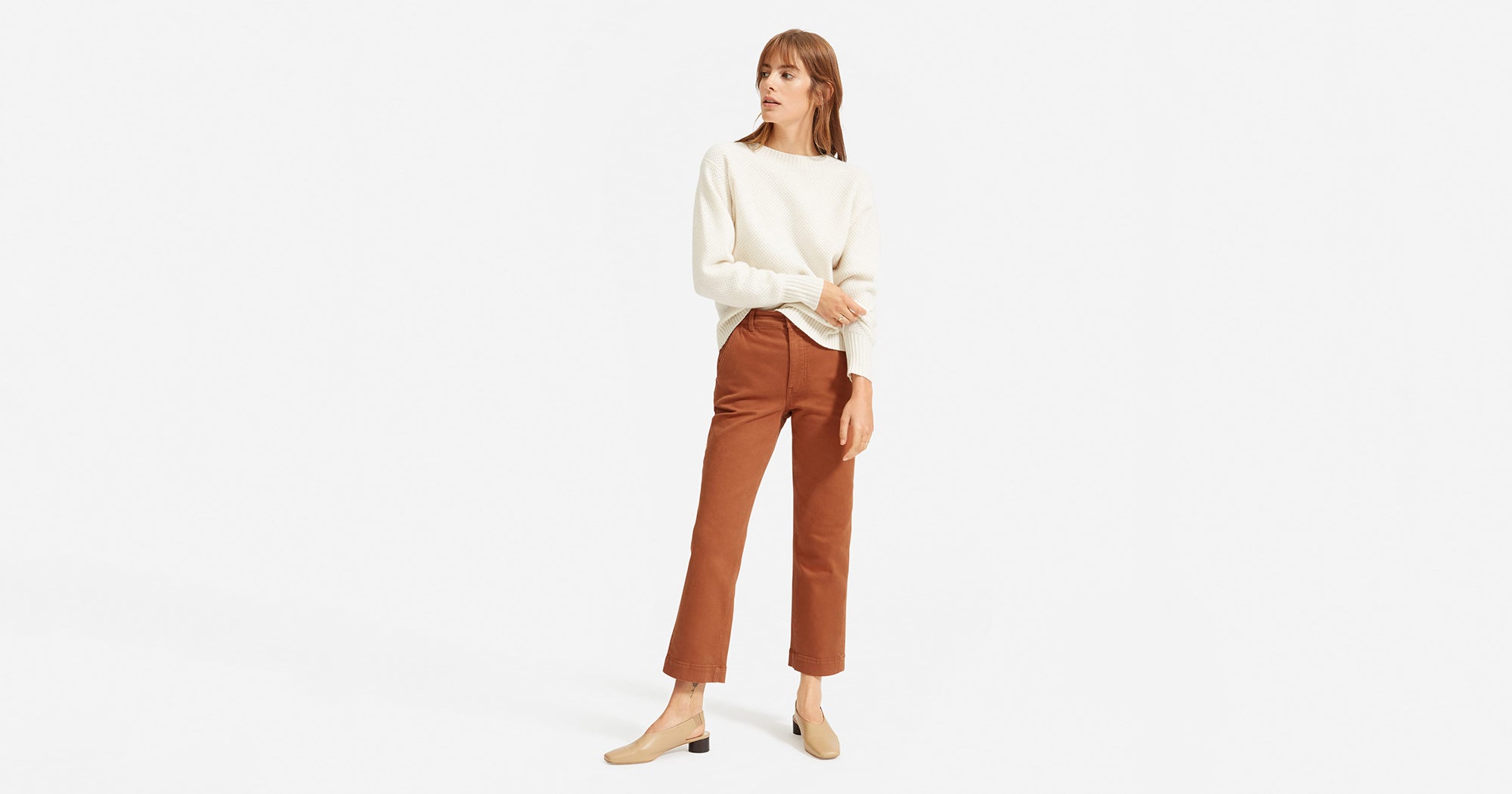 Everlane straight leg crop hotsell golden brown